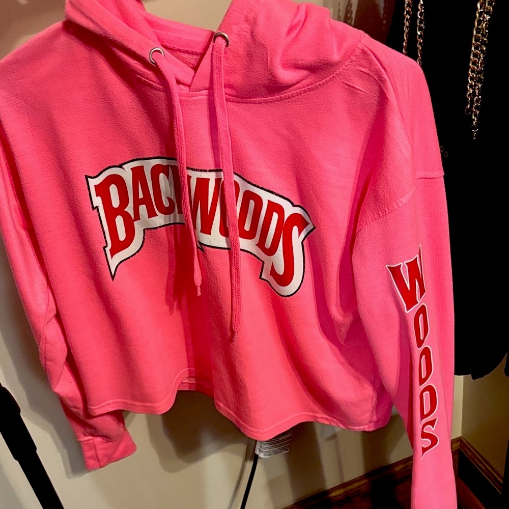 Pink Backwoods Cropped Hoodie